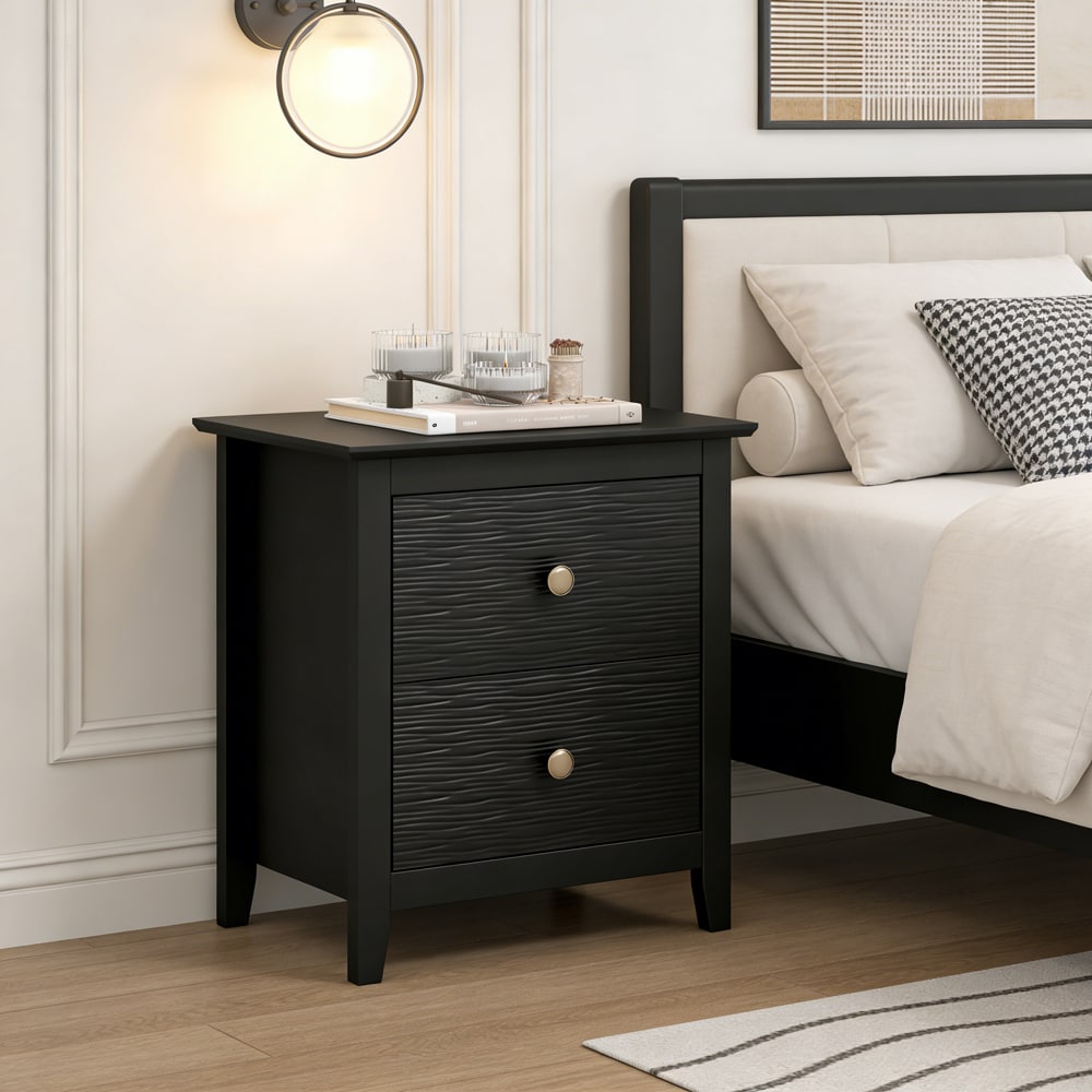 Modern Nightstand With 2 Drawers For Bedroom And Living Room_voghion.com